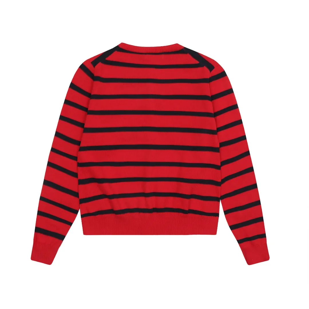 P190 Top quality" Style number: DS011# [Ralph Lauren jacquard striped round neck basic pony embroidered logo knitted cardigan long sleeves] ✅Ralph Lauren Ralph Lauren classic basic versatile plain striped jacquard knitted cardigan long-sleeved small jacket ✅Main provider of platform live broadcast wholesale entity ✅ZP quality 1:1 pattern making Scan the code to enter the GF website Counter quality ✅Detailed quality The only one in Guangzhou Imported quality cotton yarn Mainly high-end Cost-effective, good quality, needless to say. ✅The version is restored to the original one. Loose, comfortable and stress-free. Simple is high-end. Classic is timeless. ✅The upper body is simple and easy to match. A must-have for goddess ootd. Good-looking clothes are never picky. A must-have in the goddess’ wardrobe. Size: S-XL. Color: Navy Blue Red.